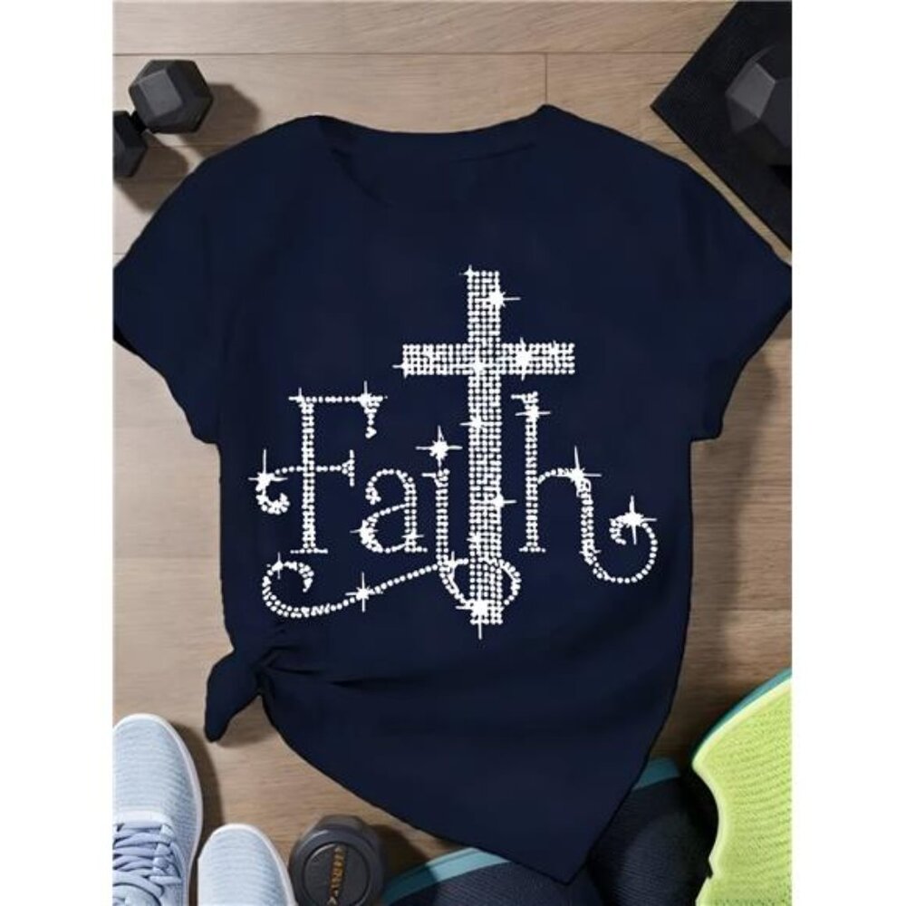 Plus Size - Plus-Size T-Shirt - Women'S Fun Printed T-Shirt - Navy